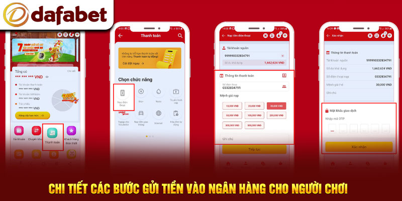 Chi tiết các bước gửi tiền vào ngân hàng cho người chơi 