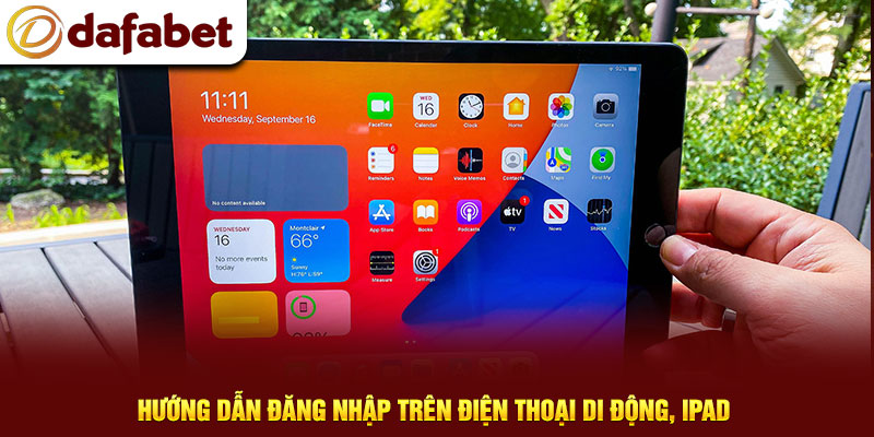 Hướng dẫn đăng nhập trên điện thoại di động, Ipad